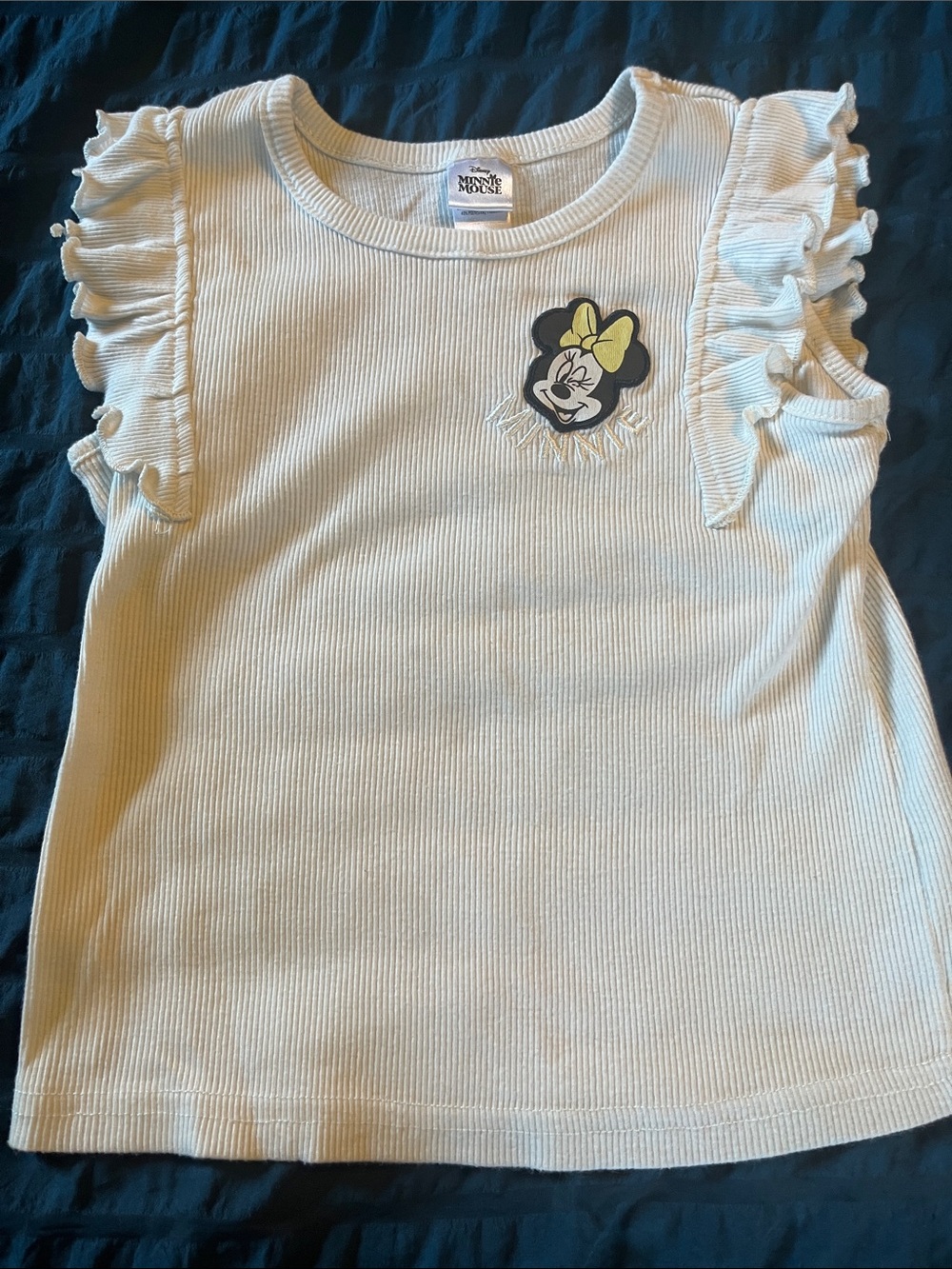 Disney Minnie Mouse Cream Ruffle Sleeve Girls' Top
